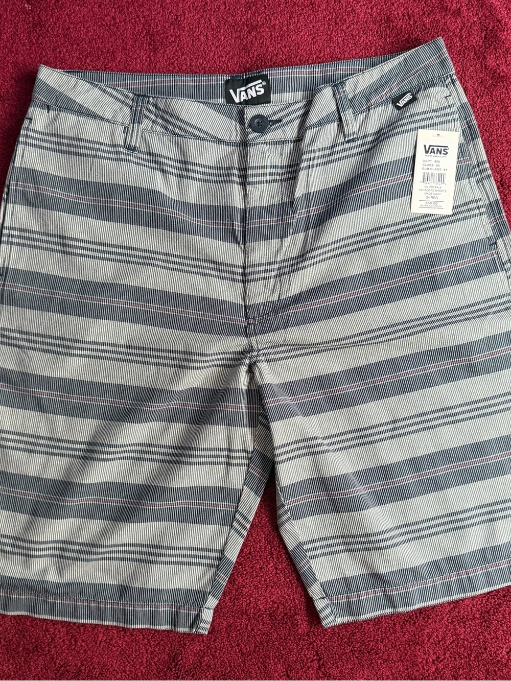 Vans Men’s Gray Striped Cargo Shorts